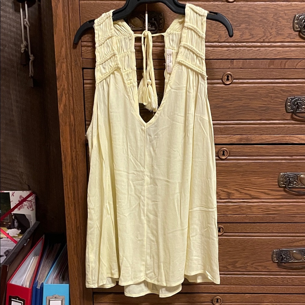 Lovestitch pale yellow Sleeveless rayon Blouse
